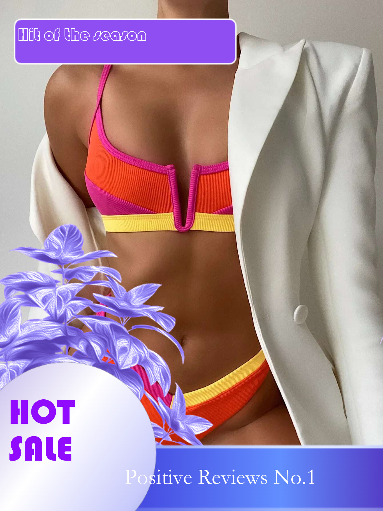 Dongdumaoyi Sexy Orange Patchwork Bikini Set Women V Neck Bra Thong Swimsuit Summer Bathing Suit Striped Micro Swimwear Traje De Ba O