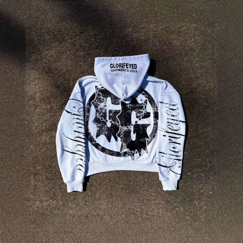 American versatile casual unisex post apocalyptic wasteland style loose letter printed street hoodie