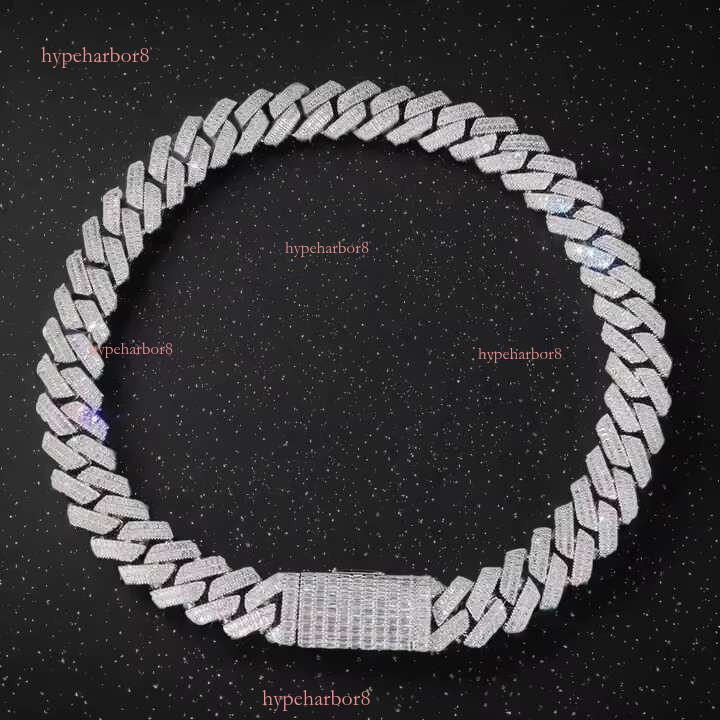 yin pure sier jewelry, moissanite Cuban chain, exquisite