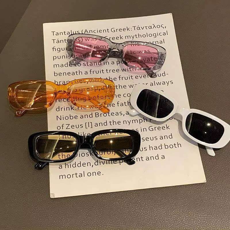 Rectangle Sunglasses for Women Retro Driving Glasses Vintage Fashion Narrow Square Frame UV Protection Retro Glasses Female Square Street Shot Hip Hop