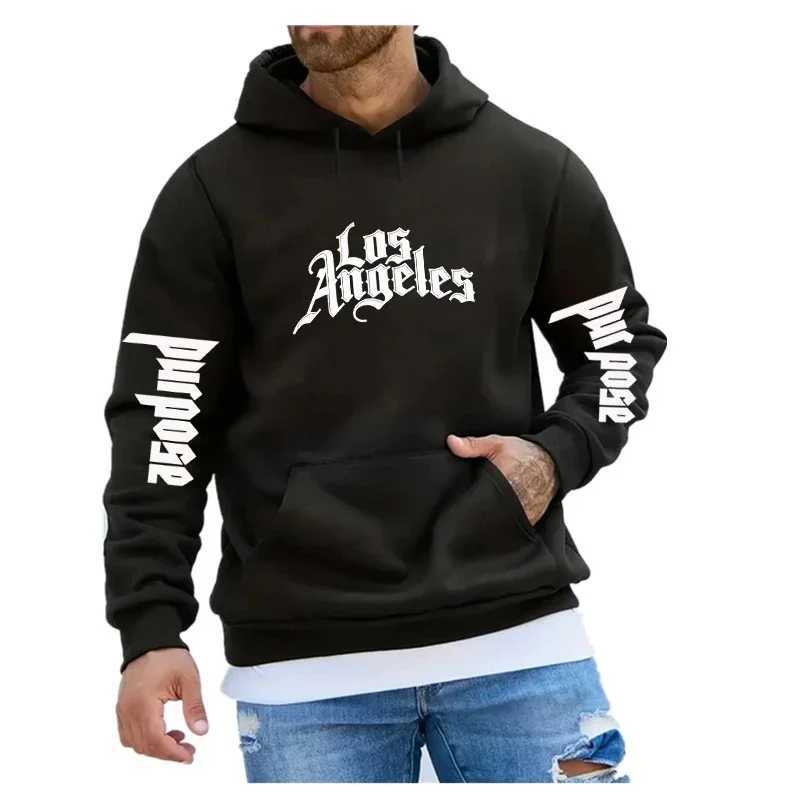 Los Angeles Art Letter Design Hoodie Mens Street Hip Hop Sportswear SPRing Autumn Oversized Long Sleeve Street Clothing W250408