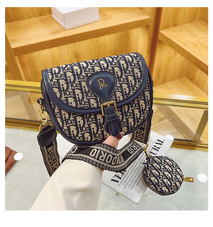 2025 Women's retro fashion saddle semicircular letter trendy women's large-capacity three-in-one temperament and texture cross body bag