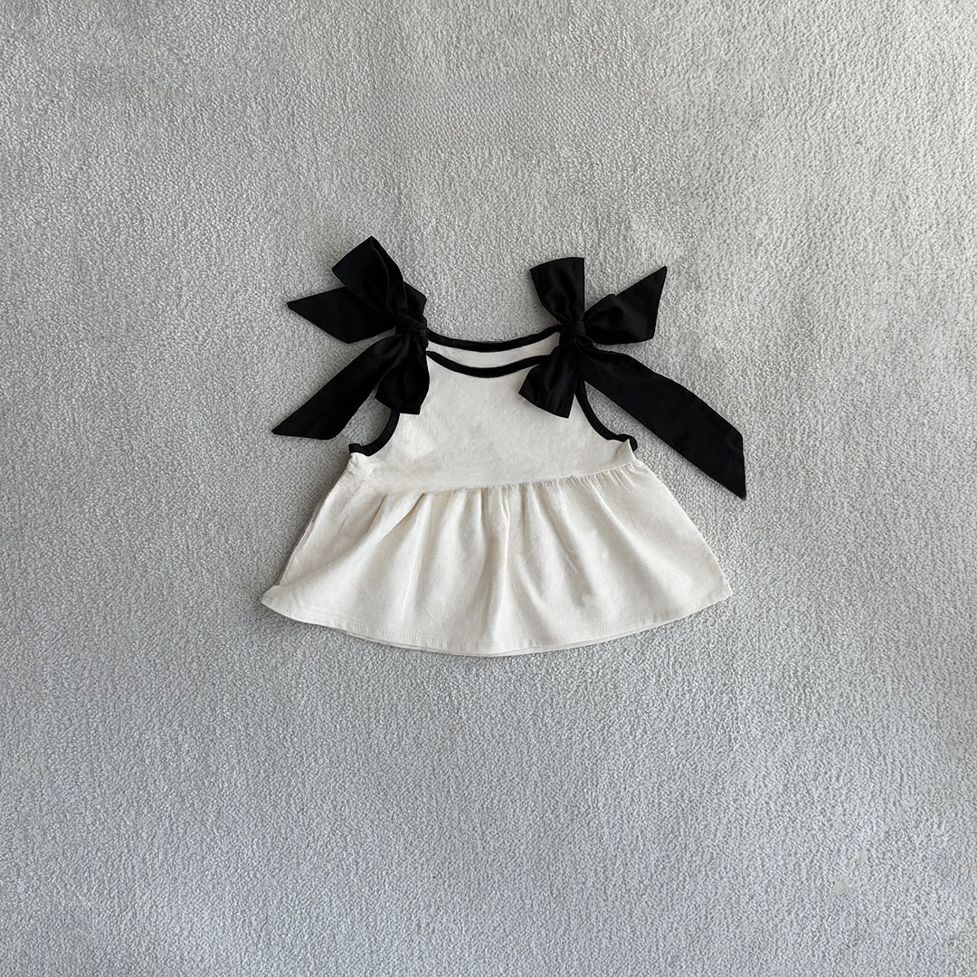 Ddmyshoesvip Korean Children S Clothing Summer New Design Sense Sweet Cute Versatile Trendy Cool Bow Camisole For Baby Girls