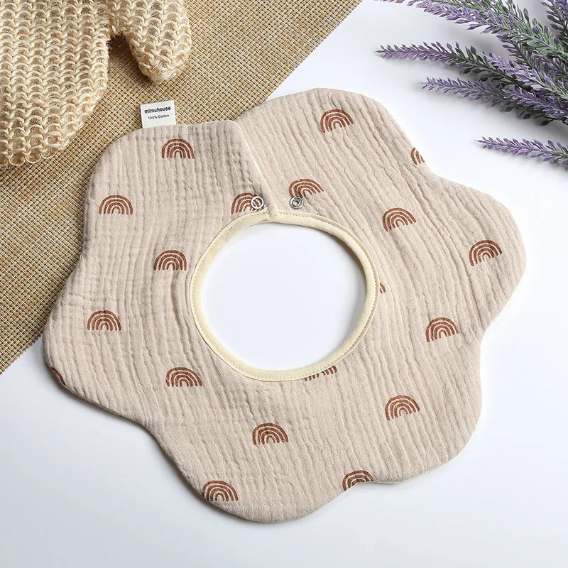 4/6pcs Four Seasons Pure Cotton 6-layer Gauze Bib Baby Drool Towel 360 Degrees Rotating Anti-vomiting Bib Baby Drool Pocket 250408