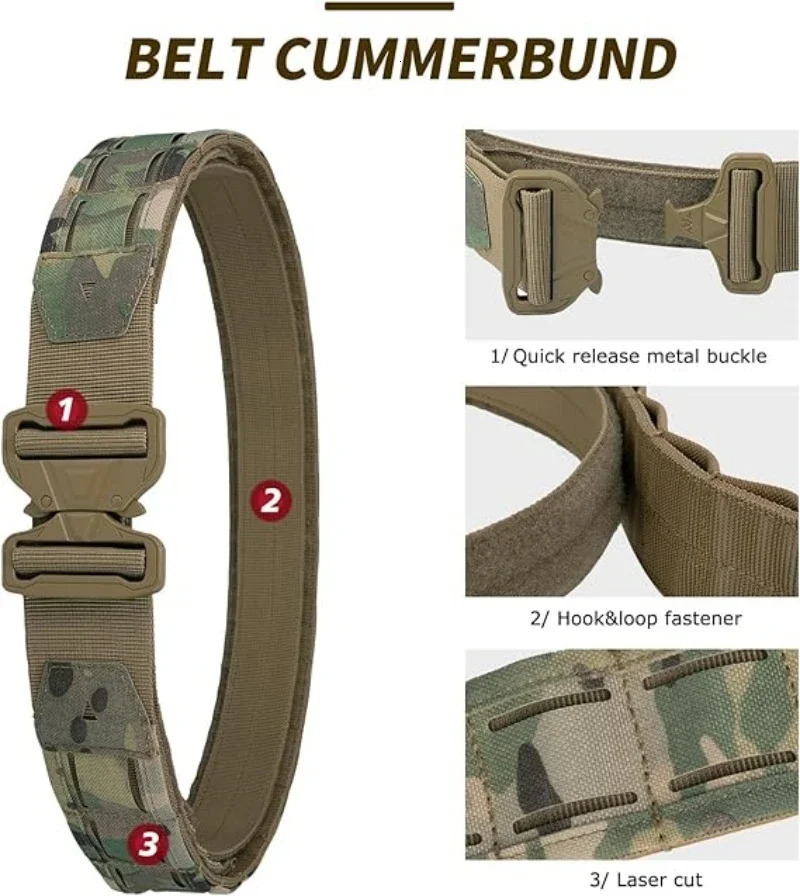 YAKEDA Battle Molle Riggers Belt Duty Belt Heavy Duty Anti-Slip Pad Inner Belt Comb 3-In-1 System 250403