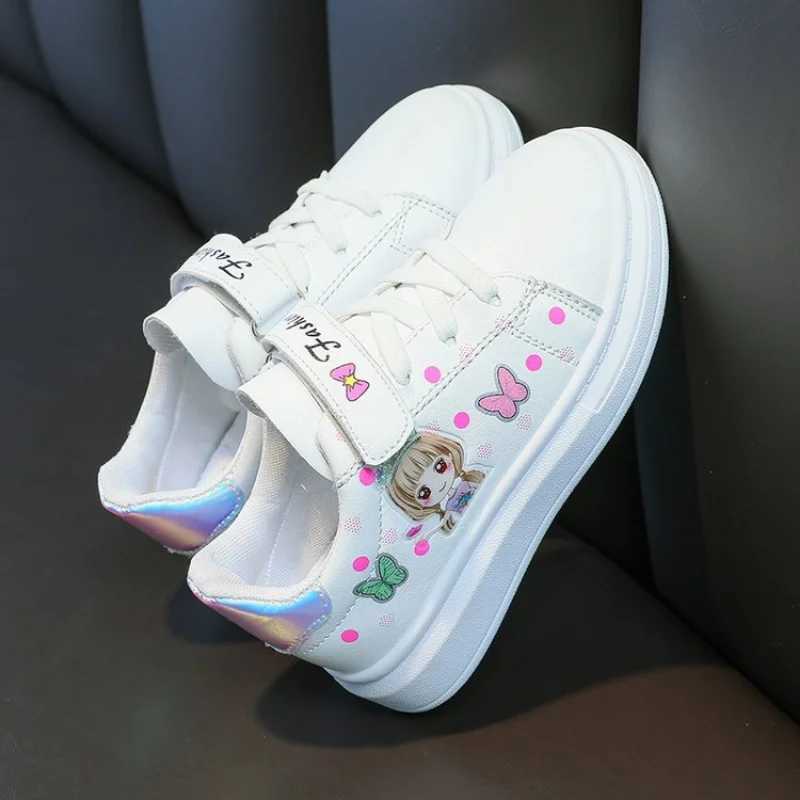 Zapatillas Childrens Shoes Childrens Casual Shoes Spring 2023 New Childrens Sports Shoes Leather Upper Girls Shoes White Shoes Board Shoes W250407