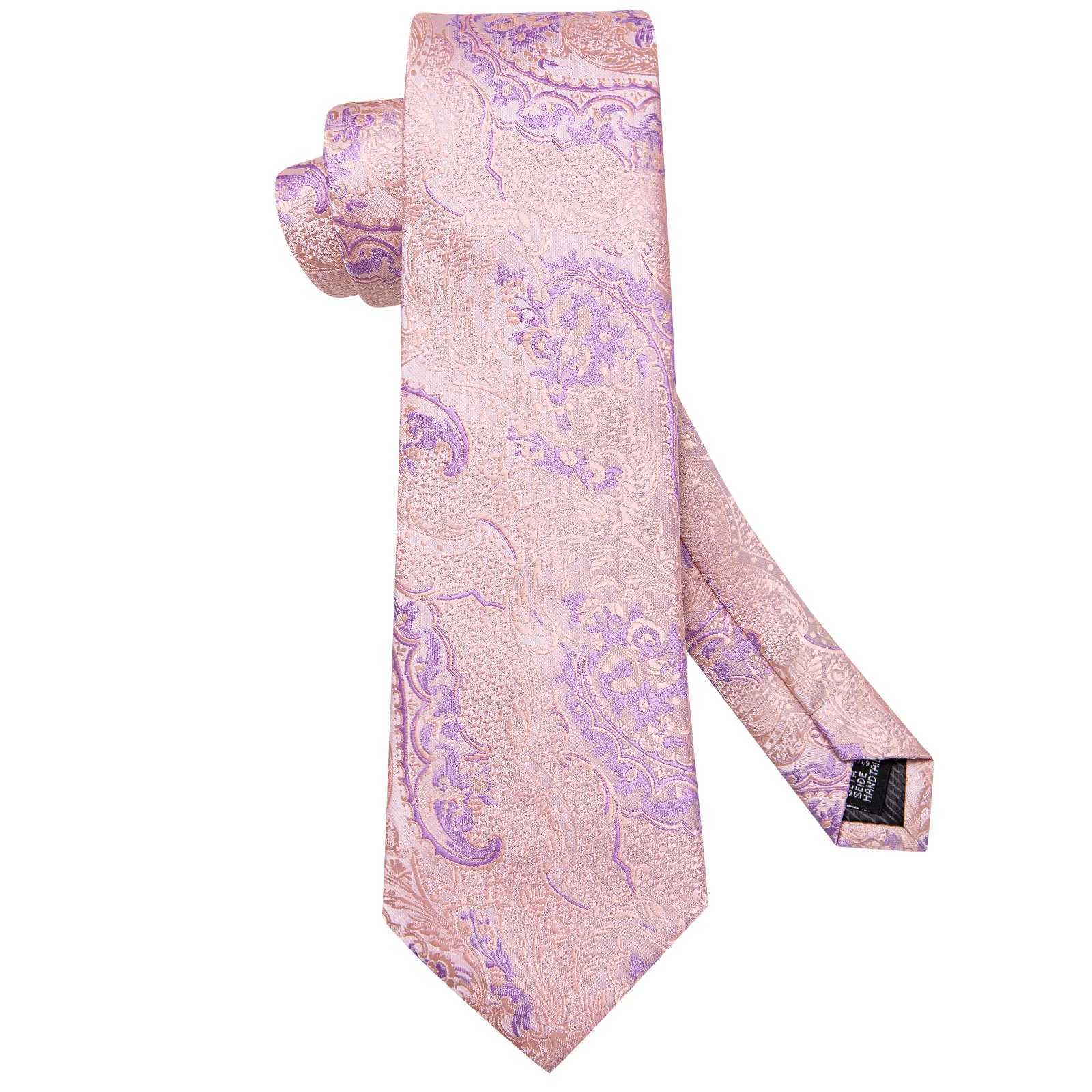 Hi-Tie Floral Purple Blue Men Elegant Necktie Handkerchief Cufflinks 3PCS Set Fashion Classic Silk Luxury Tie for Man X250407