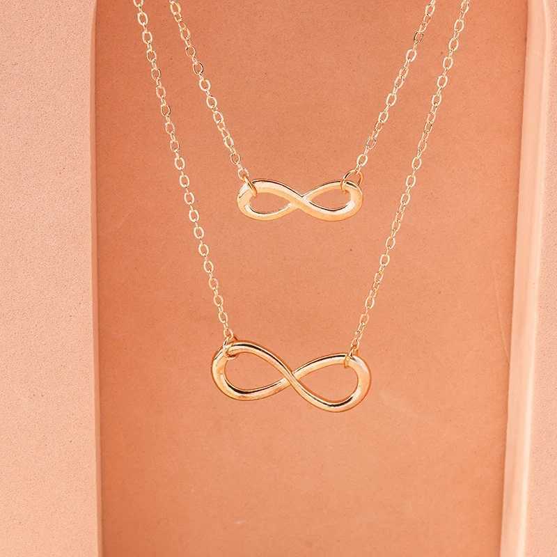 Aihua Fashion Infinity Pendant Necklace for Women Gold Silver Color Chains Infinity Symbol Party Collares Jewelry on the NeckC250407
