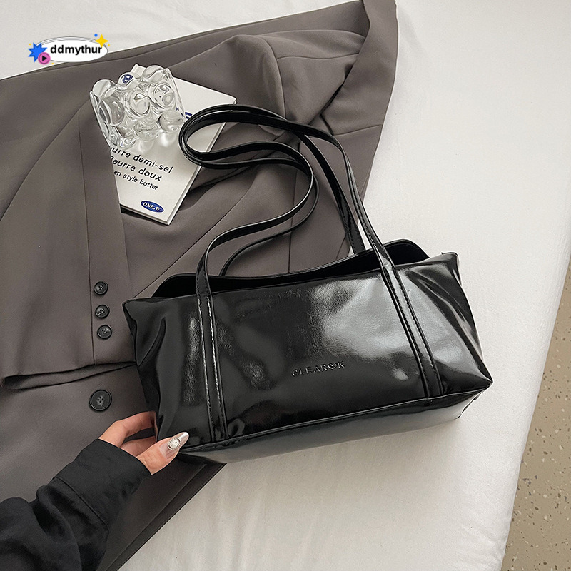 Oil wax leather Korean style minimalist INS flip underarm design, casual and versatile shoulder bag, large capacity tote bag ddmythur