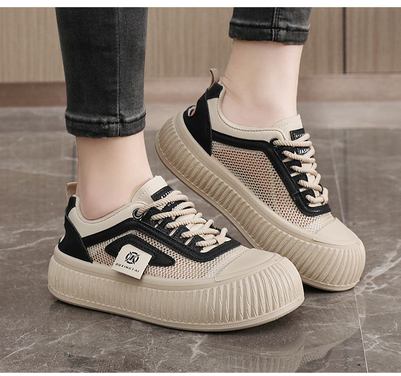 New Casual shoes women sports shoes breathable fashion mesh shoes thick soled height increasing board shoes outdoor leisure daily travel