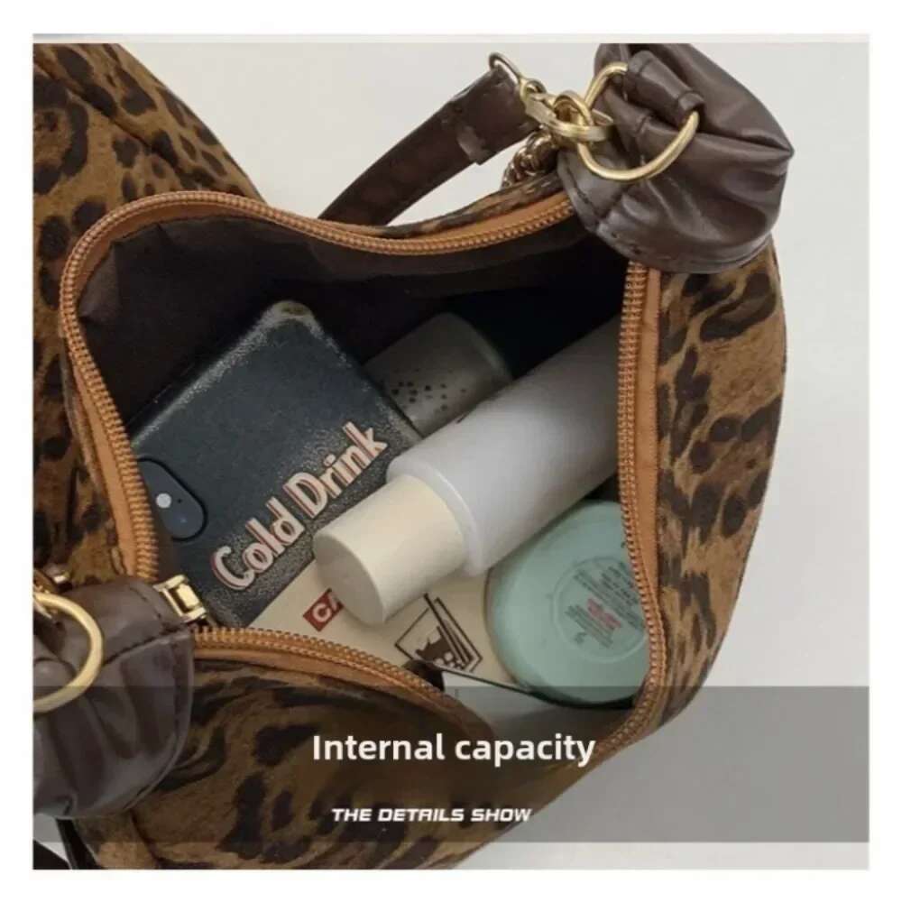 Fashion Vintage Leopard Print Versatile Chain New Women's Bag Premium Texture Temperament Generous Crossbody Shoulder