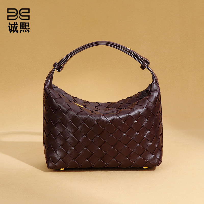 Handwoven Women's Stylish PU Leather Handbag Designer Shoulder Underarm Bag