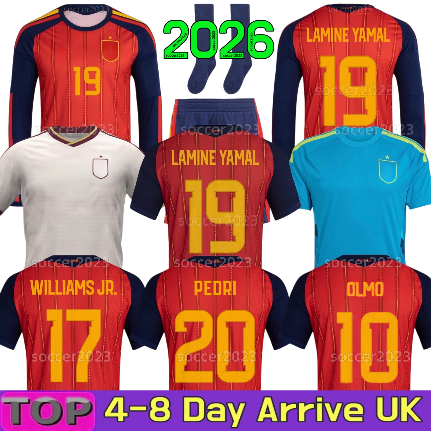 Spains 2026 World Cup LAMINE YAMAL Soccer Jerseys PEDRI PINO MERINO RODRIGO SERGIO M.ASENSIO FERRAN 25 26 Home Men long Kids Kit HERMOSO REDONDO Player Football