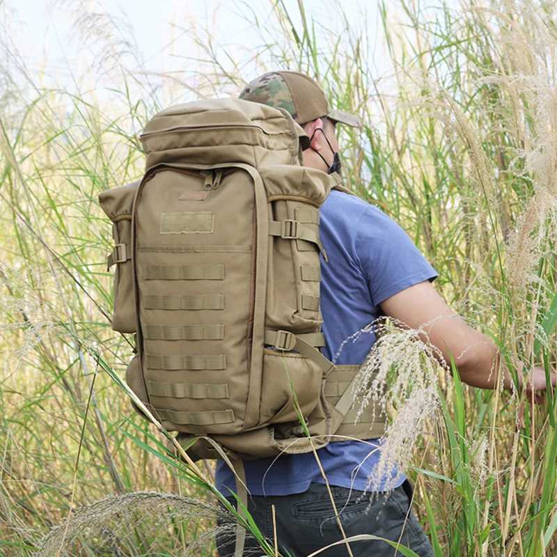 NEW 70L Tactical Backpack High Capacity for Men Outdoor Hiking Bag Sports Attack Hunting Camping Rucksack BagC250407