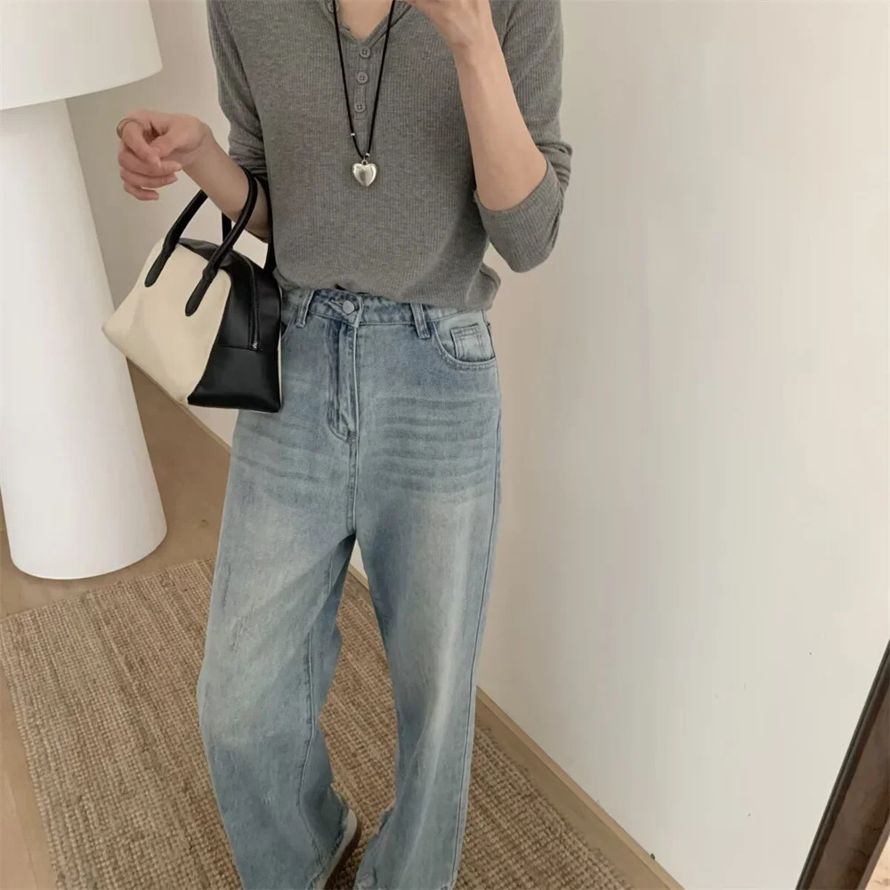 Womens Clothing with European and American Style Casual Elegant n Avant garde Personalized Tear off Jeans 250407