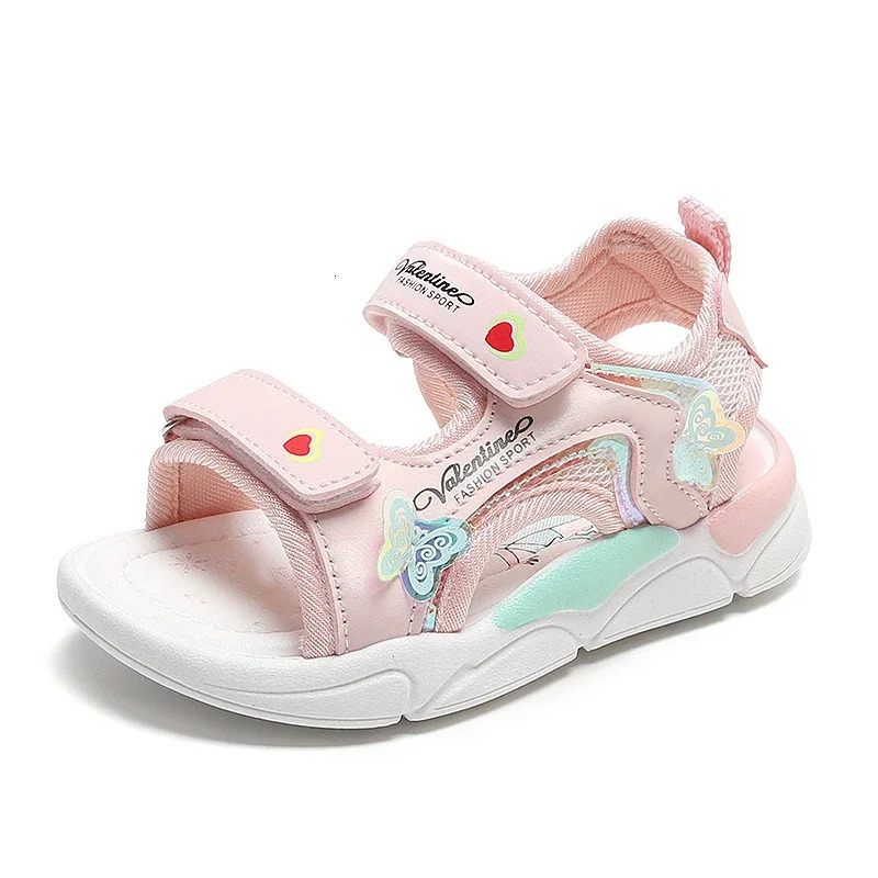 Girls Sandals Gladiator Cartoon Sweet Soft Children Beach Shoes Kids Summer Floral Sandals Princess Shoes Fashion Cute 250407