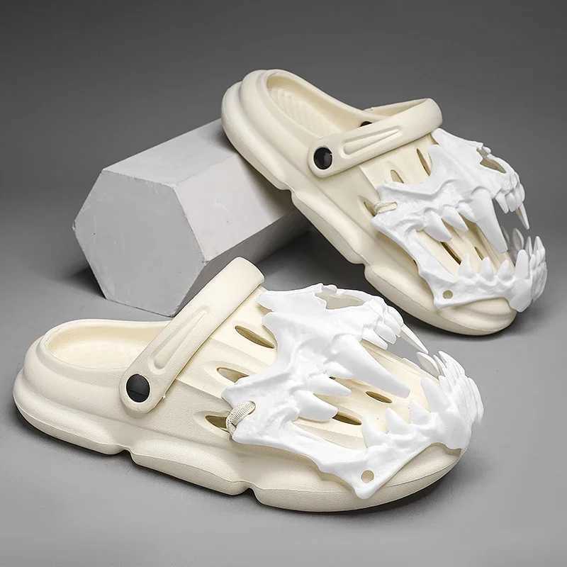 New Arrival Womens summer slider fun monster sandals lightweight EVA casual shoes mens outdoor zipper beach smooth hole shoes T250407