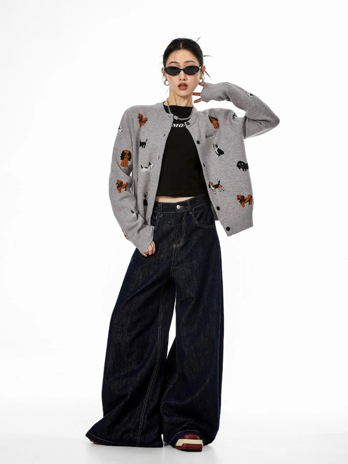 Knitted sweater cardigan woolen womens embryonic fashion single chest versatile American short shirt spring jacket LazyStyle 250407