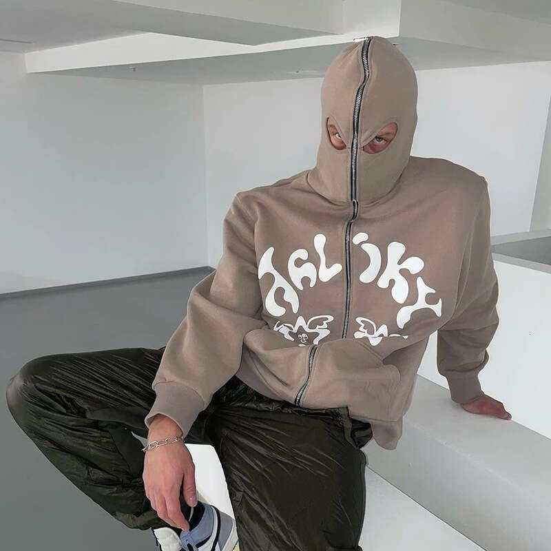 Classic vintage letter print trendy brand loose versatile men's and women's cardigans hooded sweatshirts gift for boys