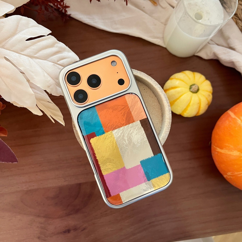 Spliced Epoxy Electroplated Phone Case Compatible with iPhone 17/16 Personalized Protective Cover iPhone 15/14 Pro