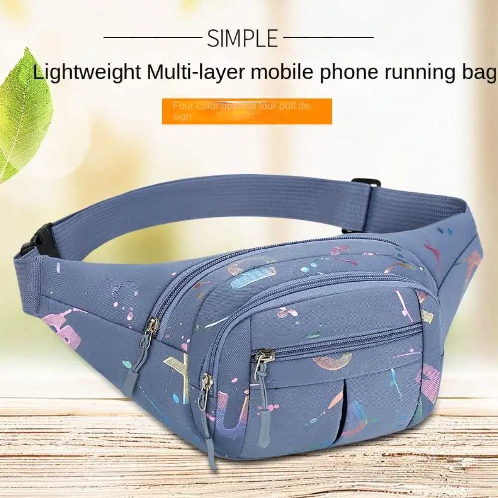Womens sports waist bag multifunctional running chest bag womens waterproof ten font hot stamping letters Z250407