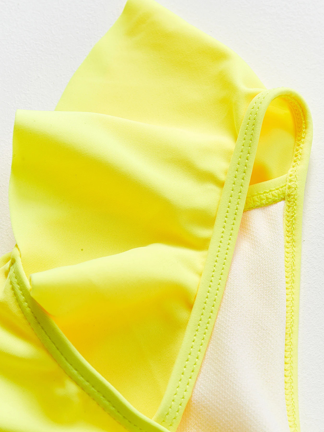 Yellow color twopiece girls bikini swimsuit set 250408