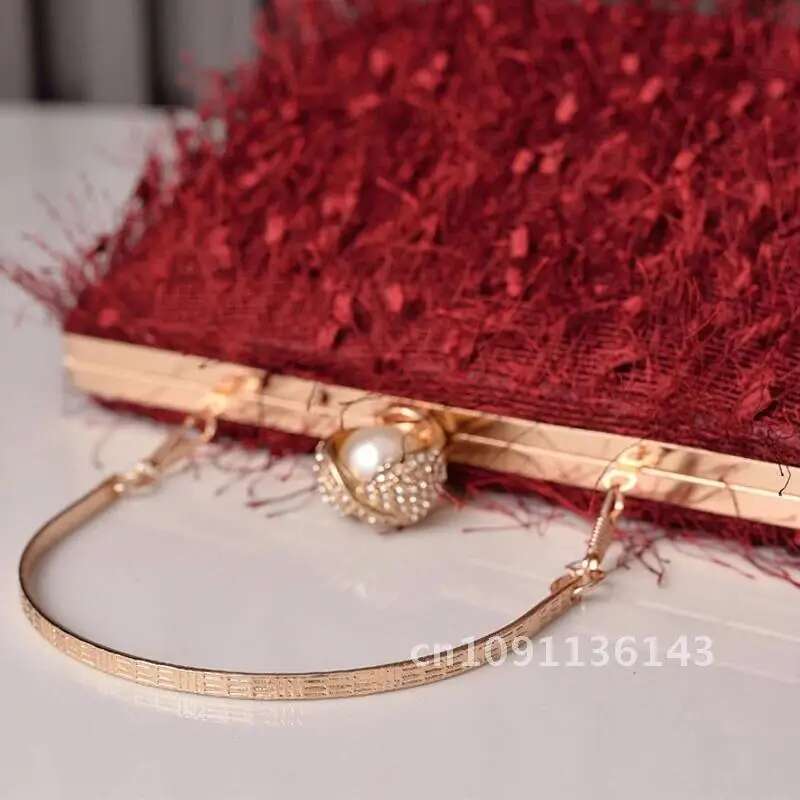 Bury Shoulder Tassels Designer Handbag 2023 Top Quality Pearl Buckle Women Evening Bag Tote Crossbody Party Purse