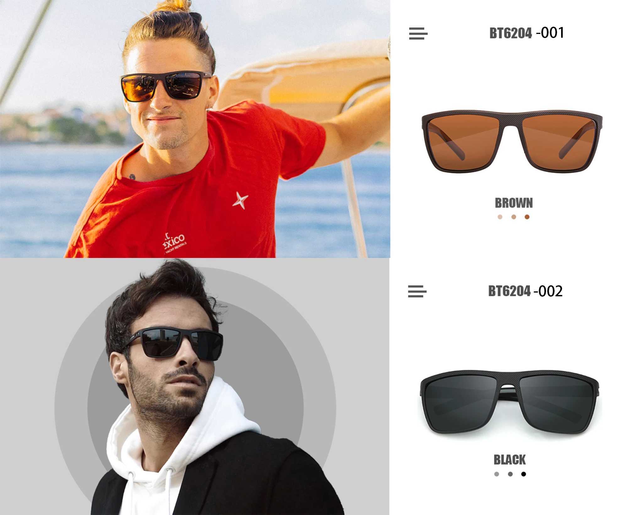 ZENOTTIC Retro Square Polarized Sunglasses Fashion Shadow Mens Ultra Light TR90 Frame UV400 Protection Classic Sunglasses W250408