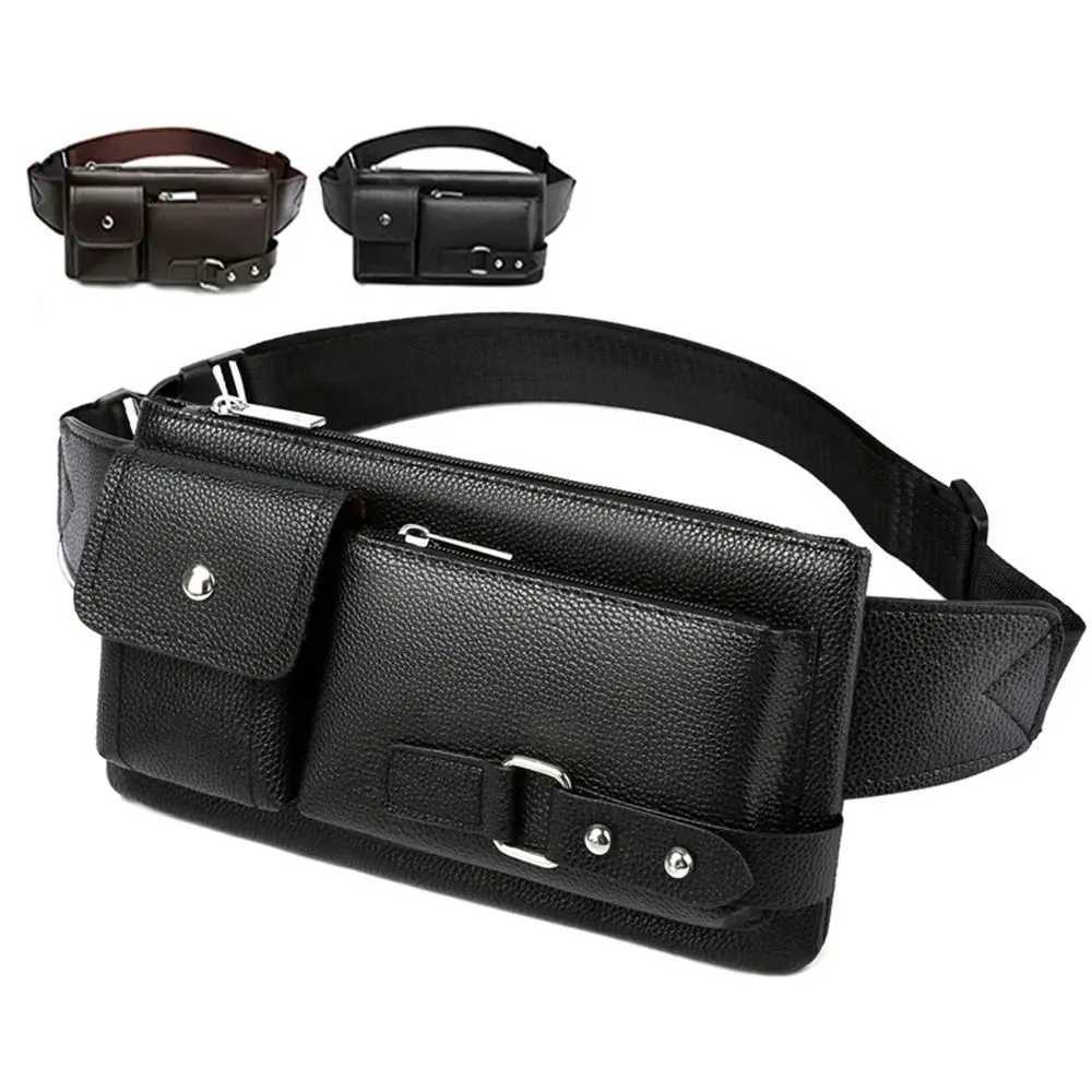 Fashionable mens and womens waist bags casual Fanny bags wallets large mobile phones with foreskin leather outdoor travel phone bags Z250407