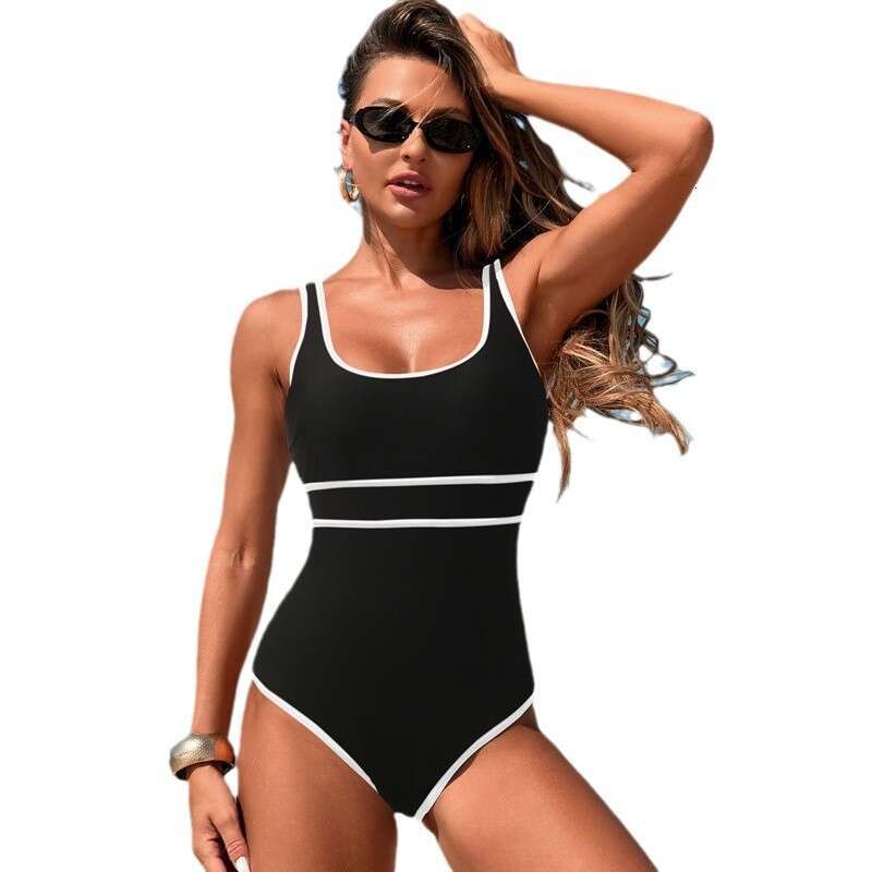 Tight racing women's European American one-piece sports ins high-end feeg Huludao cheng swimsuit wholesale 2025 new style chic and elegant clothi