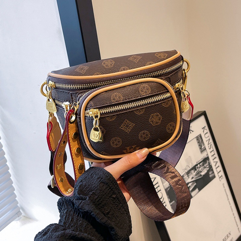 Free Shipping Bag Female New Mini Temperament All Fashion Retro Multi-Layer Zipper Single Shoulder Cross-Body Bag Breast Bag Designer Bag