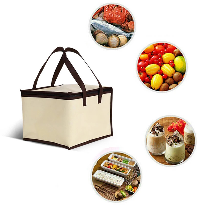 681012 inch pizza food delivery bag insulated thermal storage rack picnic 250401