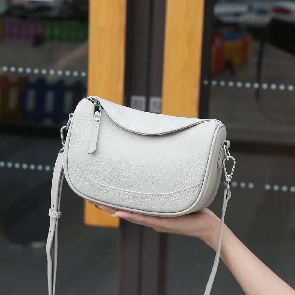 T Head Layer Cowhide Saddle Temperament Ladies' Small Handbag Genuine Leather Shoulder Crossbody Phone Bag