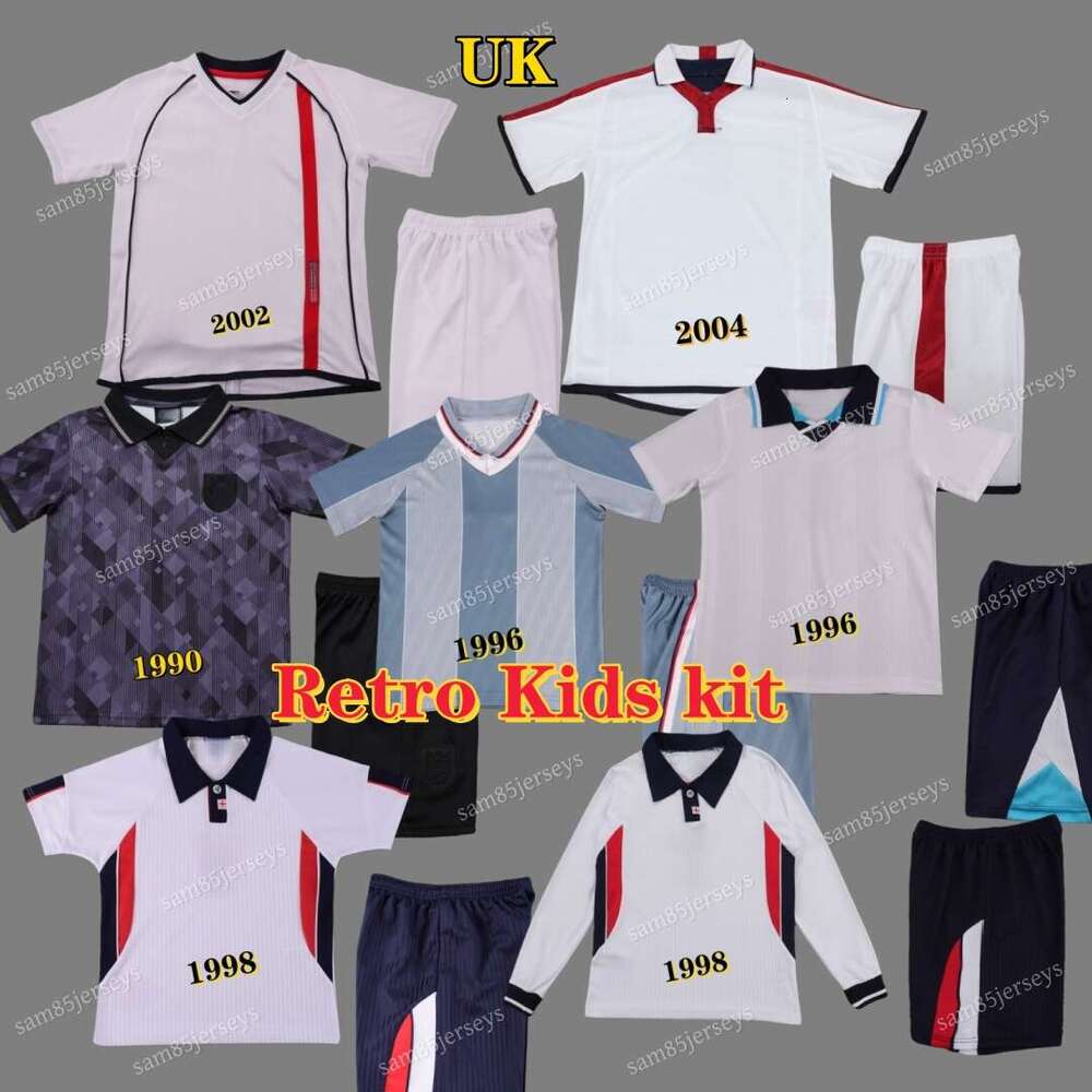 Kids kit Englands 1986 1992 BECKHAM Retro Soccer Jerseys home away 3rd 96 98 99 02 04 Classic shirts Children 10 12 13 Vintage boys Football Shirt Kit