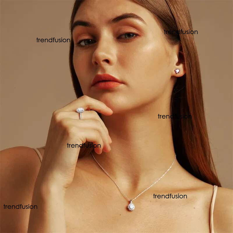 rings 1ct moissanite jewelry sterg sier cluster oval d color dia white gold engagement fashion lady
