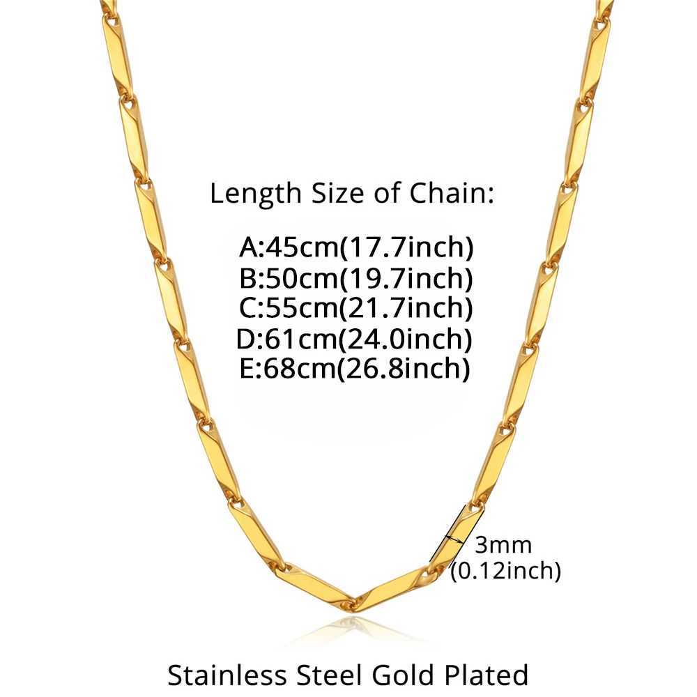 Gold stainless steel 3mm irregular chain bracelet necklace womens fashion party wedding jewelry set gift Y250408