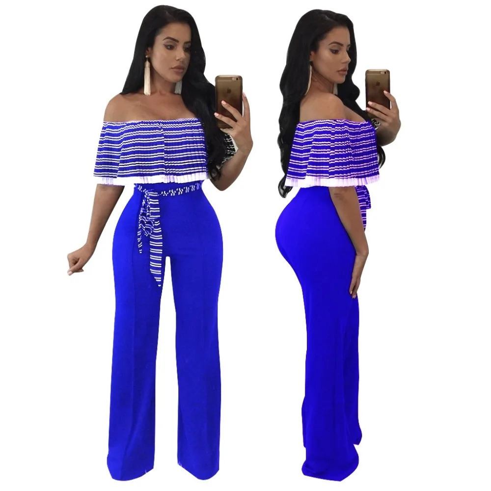 Fashion Women tube Ruffles Jumpsuits Sexy Playsuits plus size Bodysuits Rompers 250407