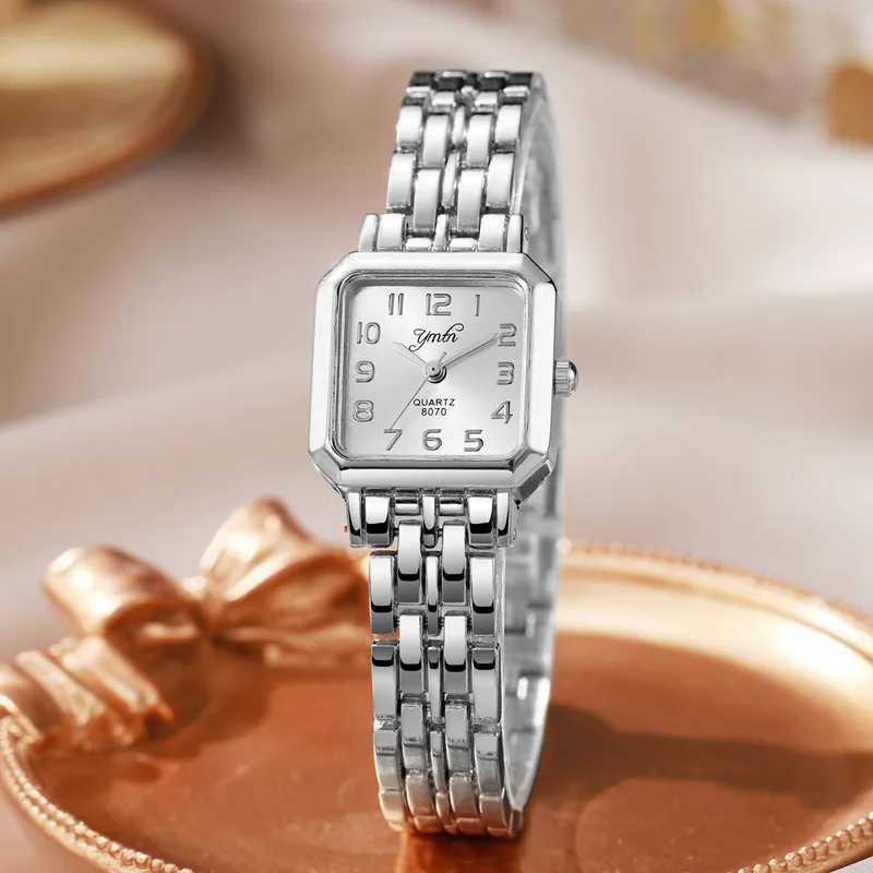 New Fashion Womens Elegant Design Square Dial Quartz Sports Commercial Womens Simulated Watch Womens Reloj De MujerT250408