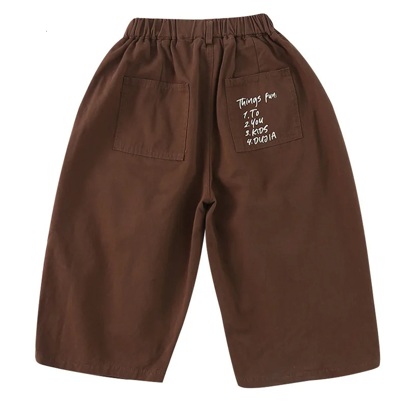 5020 Childrens Wide Leg Pants Spring Loose Cotton Girls Casual Radish Pants 1-10 Years Childrens Trousers 250408