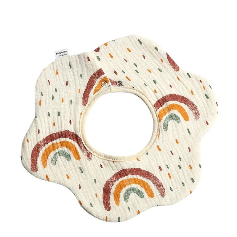 4/6pcs Four Seasons Pure Cotton 6-layer Gauze Bib Baby Drool Towel 360 Degrees Rotating Anti-vomiting Bib Baby Drool Pocket 250408