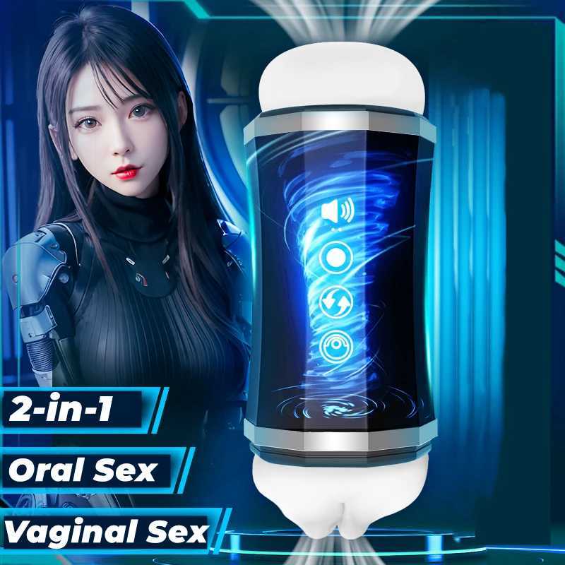 JIUAI 2-in-1 New Male Masturbation Vacuum Sucking Masturbation Cup and Oral Vaginal Sex Toys for Male Endurance Exercise Good for AdultsXJ250408