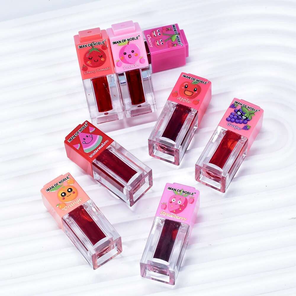 8Pcs Fruity Flavor Tint Set 8 Colors Watery Stain Lip Gloss Waterproof Non-Stick Liquid Lipstick Lips Cosmestic