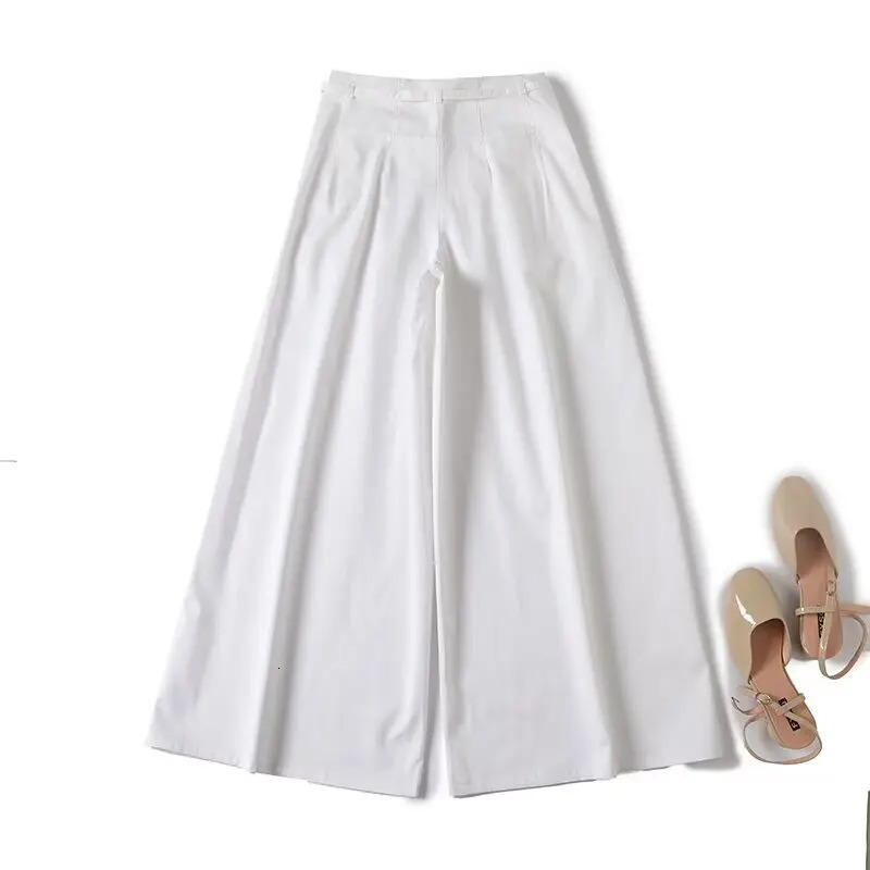 UNIZERA Womens High Waist Slim Minimum Solid Color Wide Leg Pants with a Spring Style Atmosphere 250407