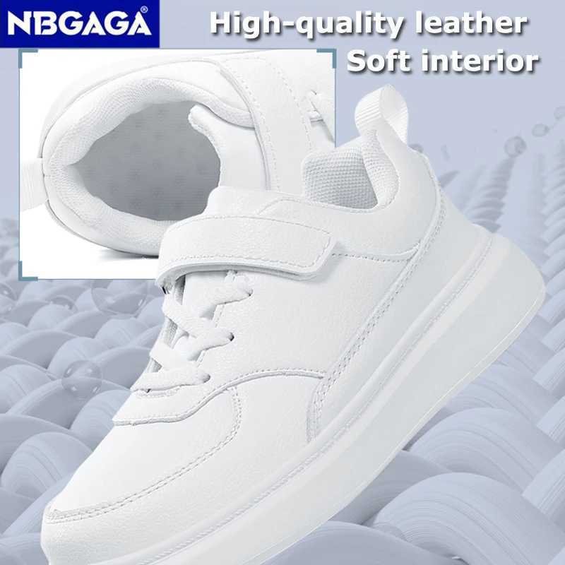 New Fashion Black Childrens Shoes Pu Leather Childrens Leisure Sports Shoes School Running Shoes Boys and Girls White Tennis W250407