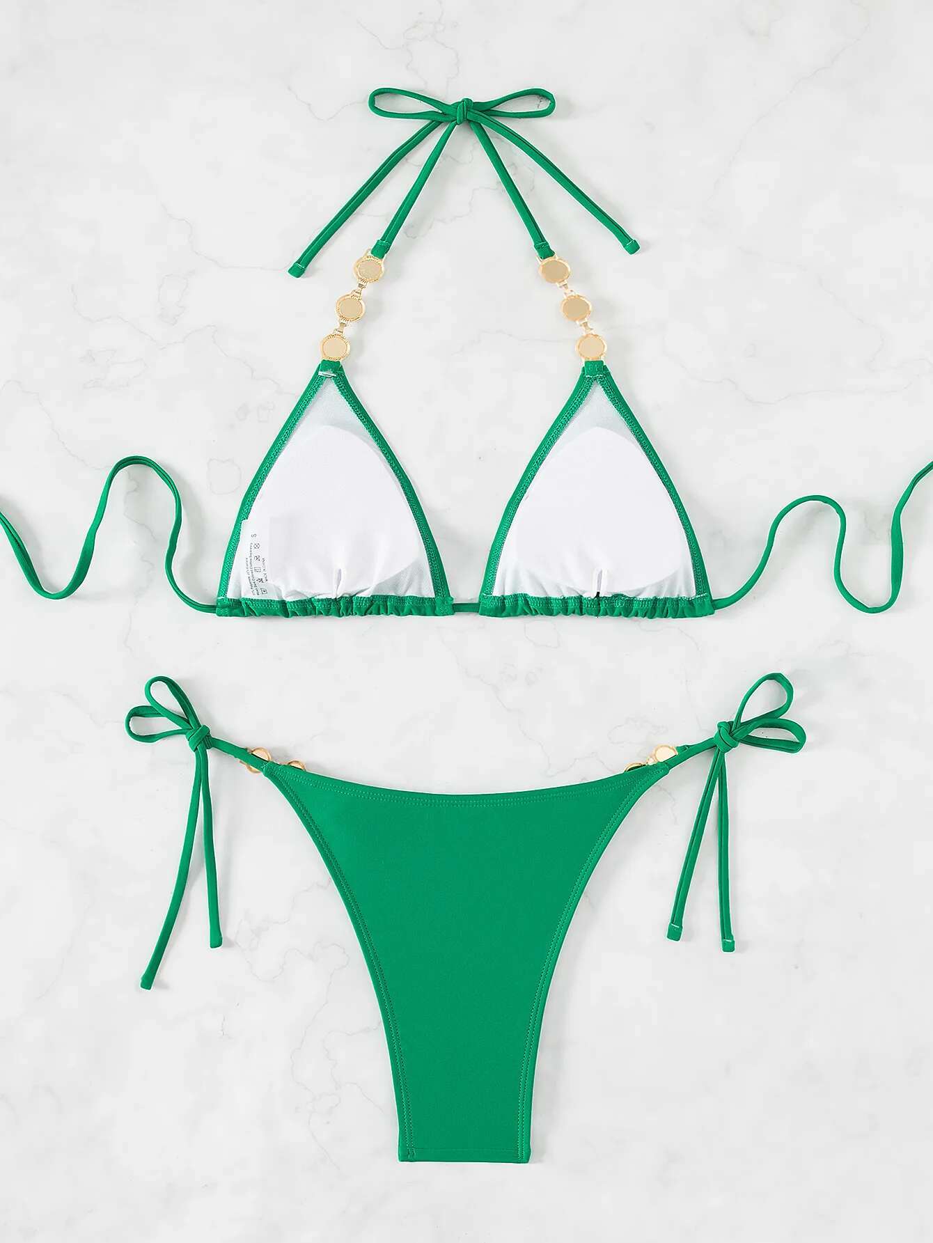 Dongdumaoyi Sexy Rhinestones Bikini Mujer Women Luxuey Green Diamond Strap Push Up Micro Swimsuit Brazilian Bathing Suit Thong Swimwear