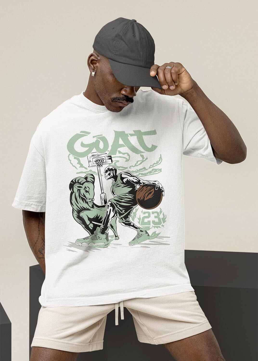 T shirt for Mens AJ 4 Abundance 4s Seafoam Shirt, The Goat 23, Shirts Match Sneakers 2D Sneaker Graphic Tee Casual Tops Clothes Short sleeve