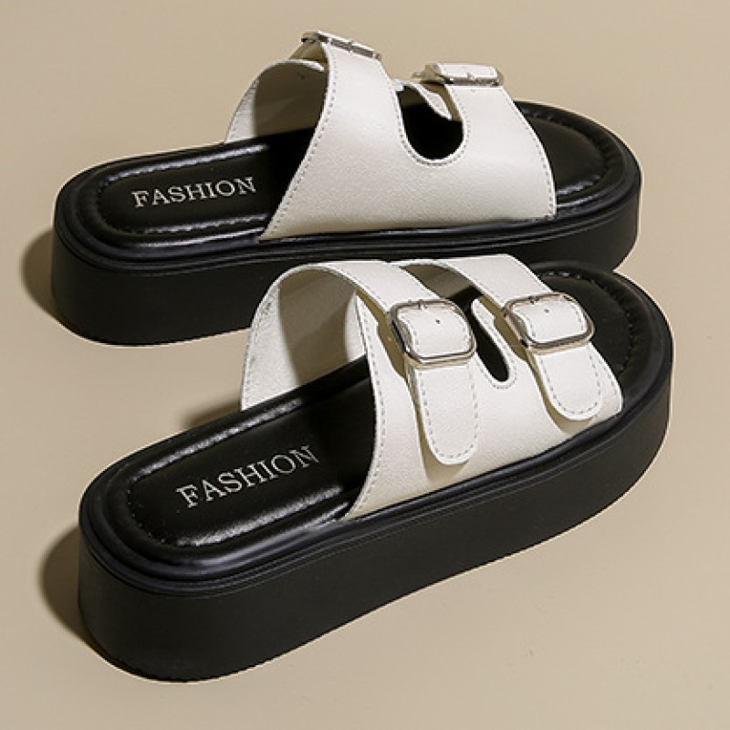 Designer Slipper Thick soled sandals free Shipping One word slippers Wearing casual sandal outside Beach beach sandals hot