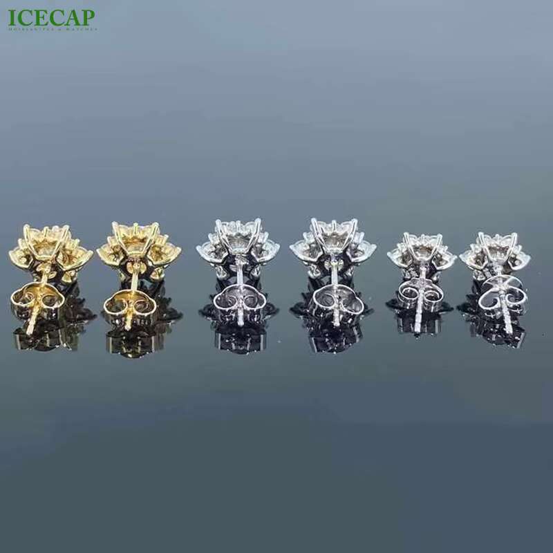 Top Quality Jewelry Moissanite Diamond Stud Earrings Moissanite Earrings White Gold Plated 925 Sterling Silver Women Earrings
