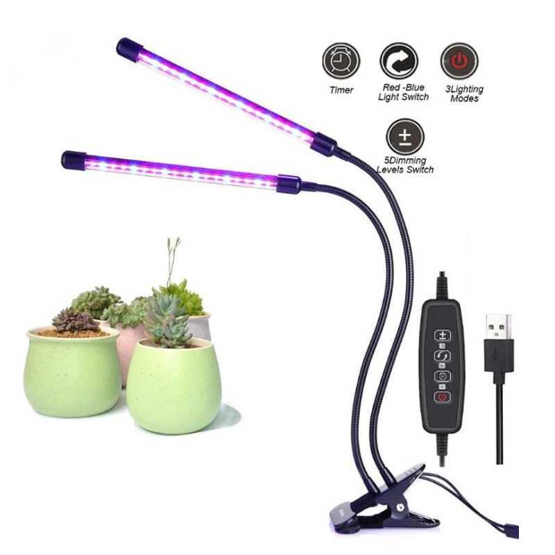 45W 5-head LED growth light full spectrum plant light USB clip on growth light for indoor plant seed flower tent box Fitolampy Z250407