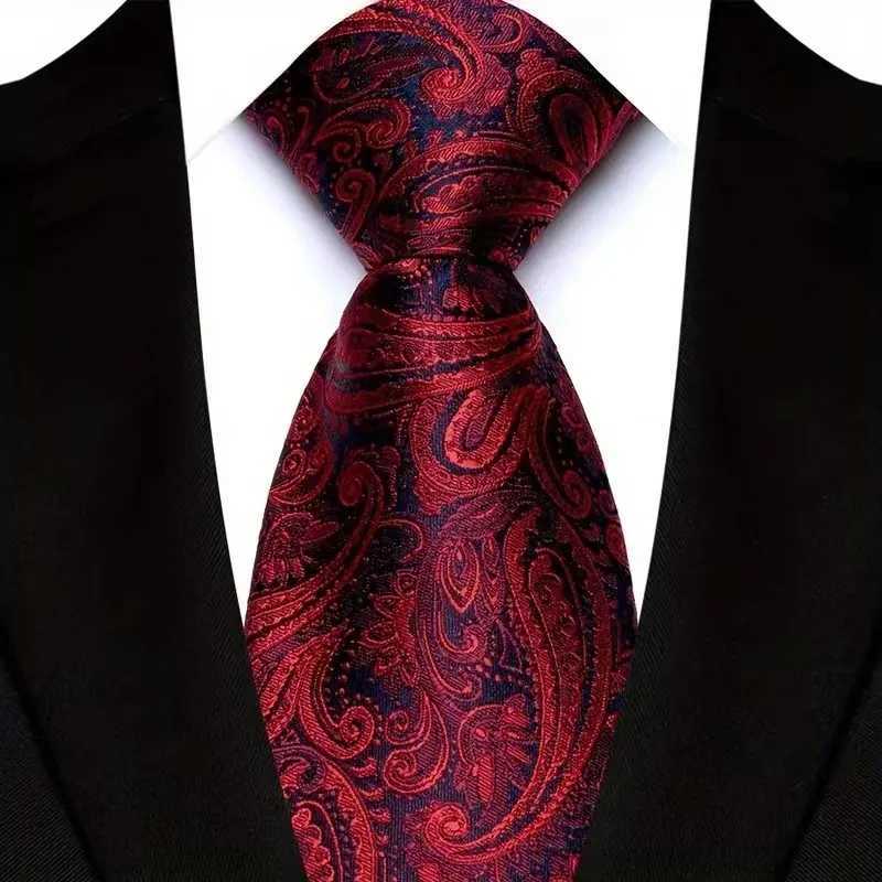 Luxury 8CM Mens Necktie Paisley Floral Ties For Man Jacquard Woven Business Party Accessories Neck Tie For Man X250407